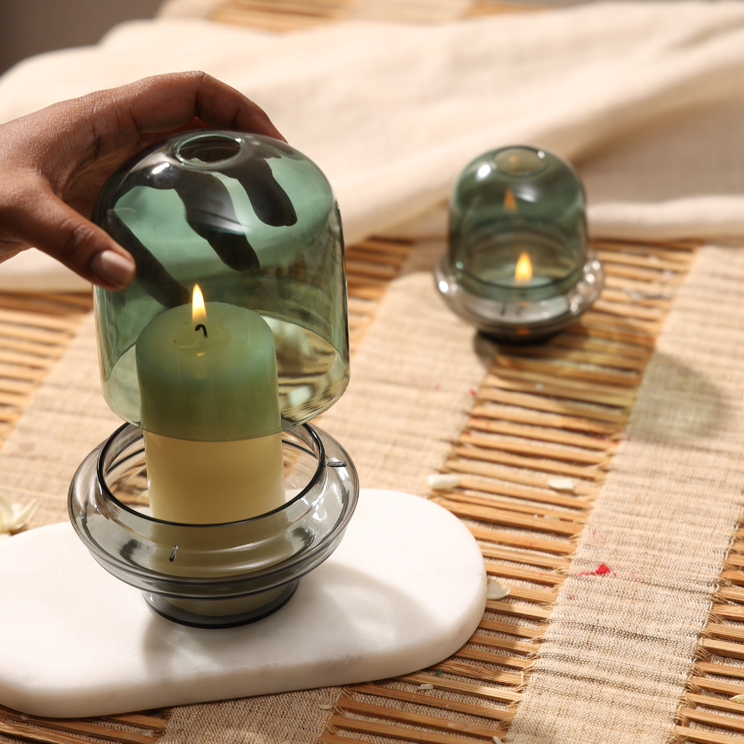 Borosilicate Glass Dome Candle Holder