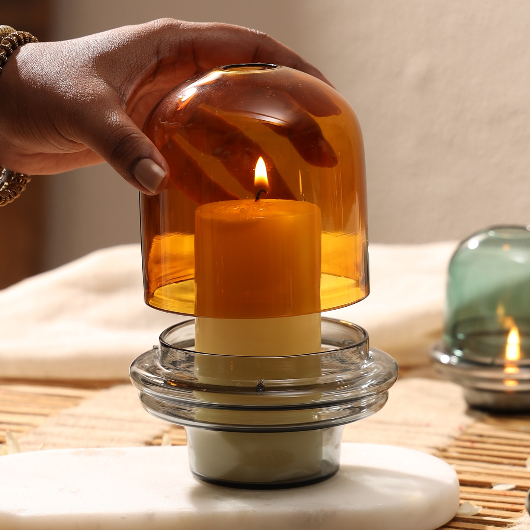 Borosilicate Glass Dome Candle Holder