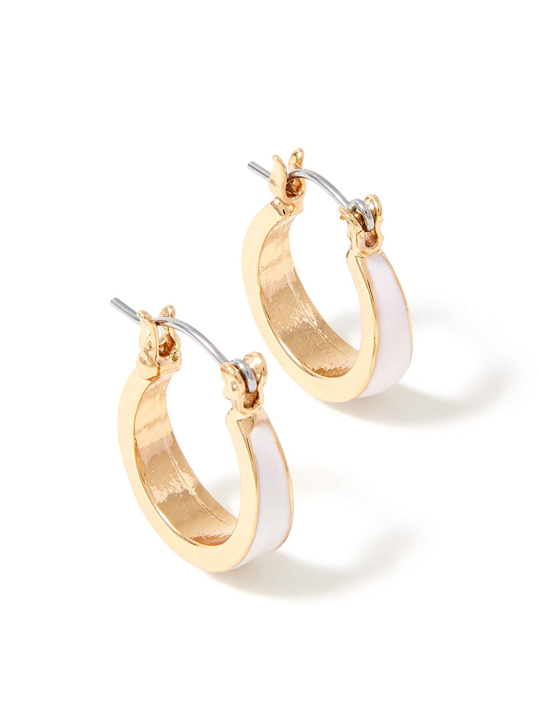 London Pastel Pop Enamel Inlay – Hoop Earrings – Gold-Toned Alloy, Nickel Compliant – 2cm Length