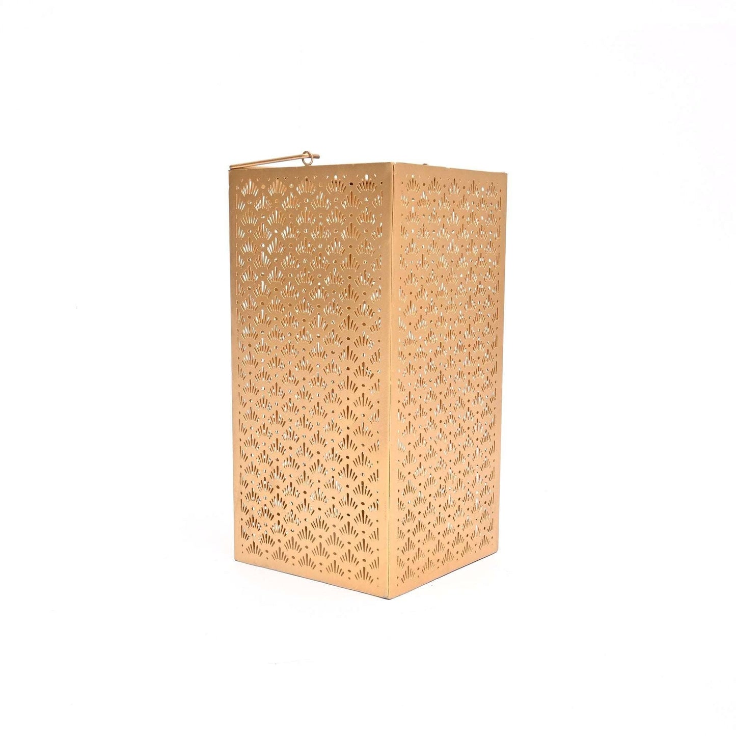 Metal Jali Lantern with Handle – Vintage Hanging Candle Holder