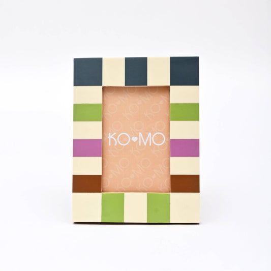 Checkered Resin Photo Frame 4x6 Inch Modern Glossy Décor