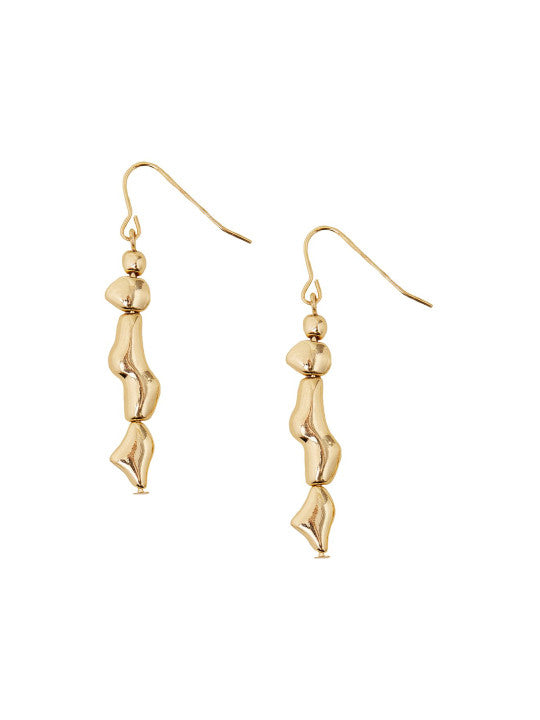 Fashion Dangle Earrings – Accessory Jewellery – Gold-Toned Finish – Fish Hook Fastening