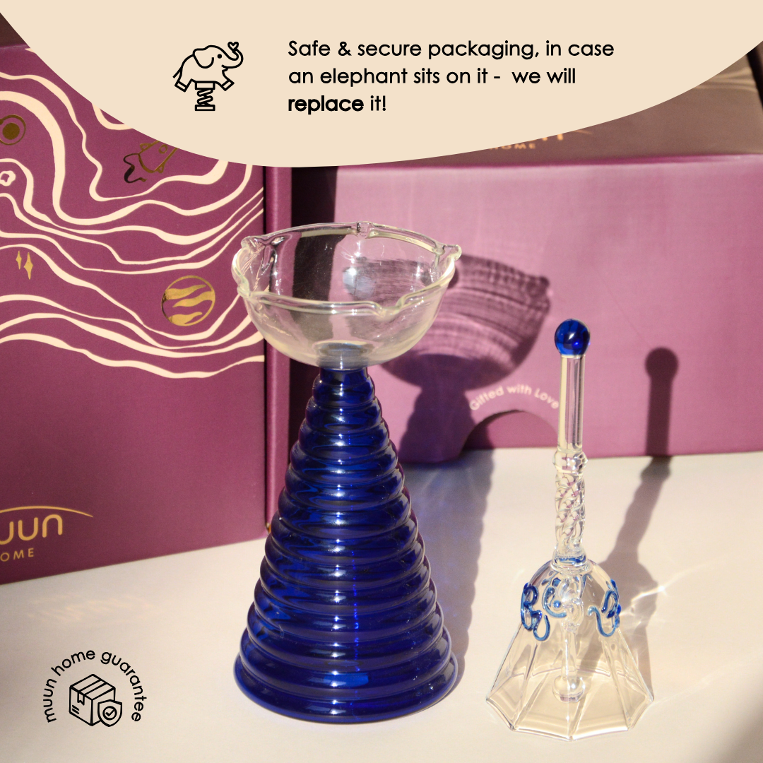 Glass Ringing Bell Candle Holder - Modern Diya Design