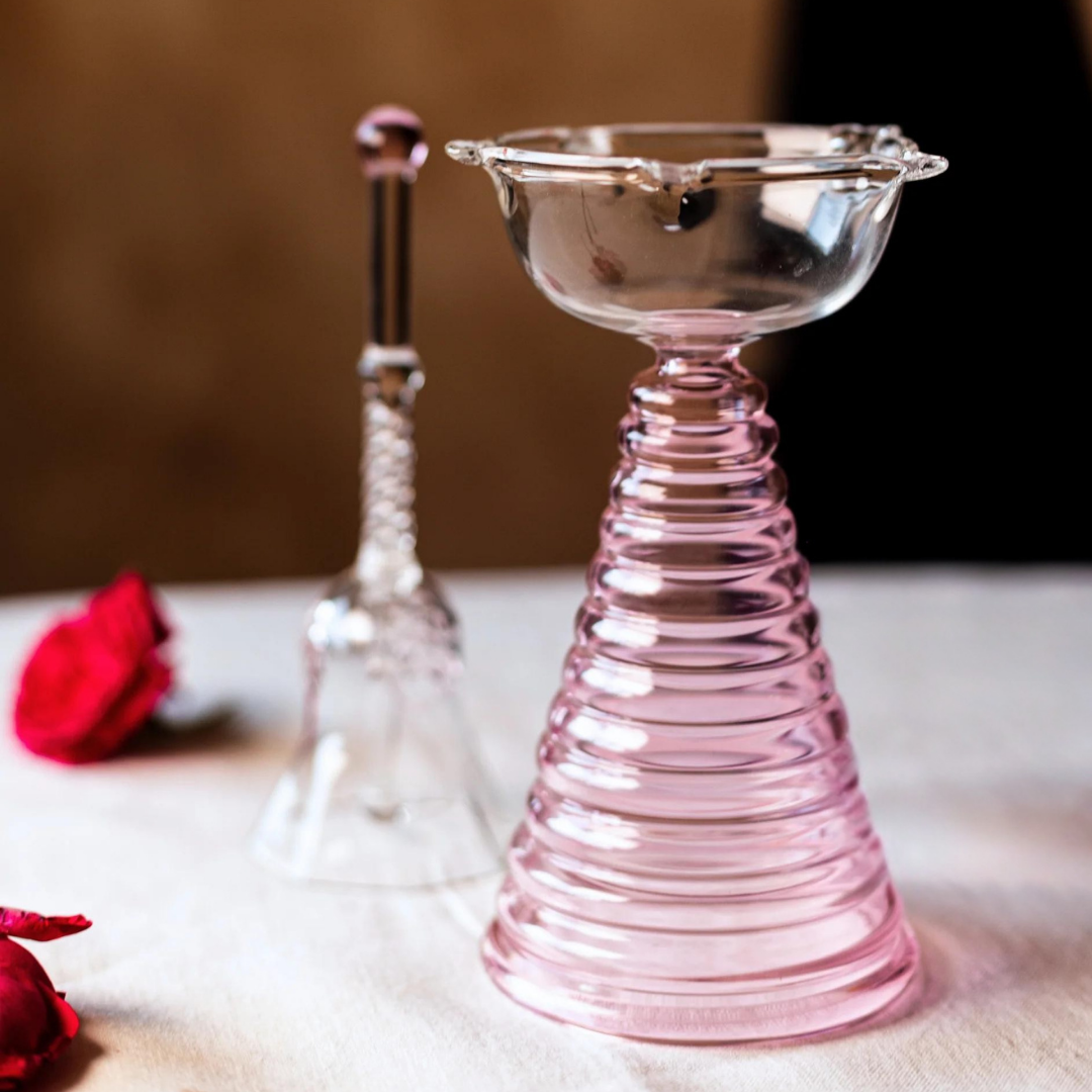 Glass Ringing Bell Candle Holder - Modern Diya Design