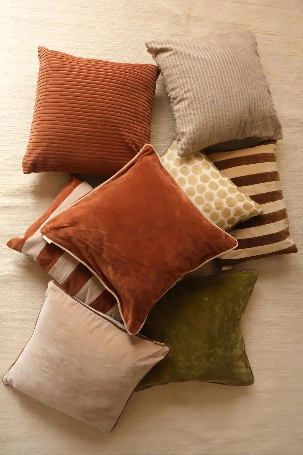 Luna Burnt Orange Velvet Cushion Cover SanctuaryLiving