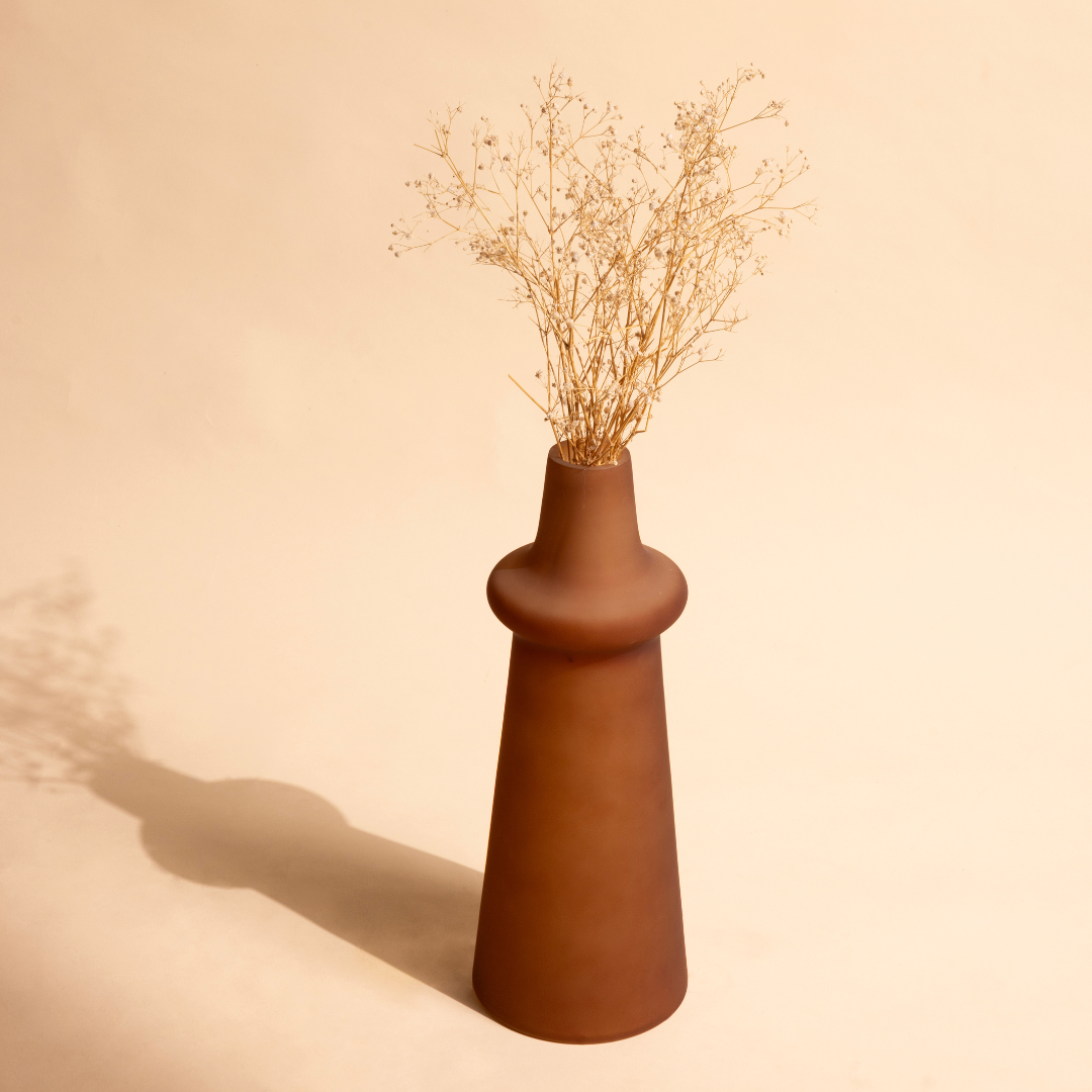 Frosted Glass Vase For Long Stems - 3 Colors
