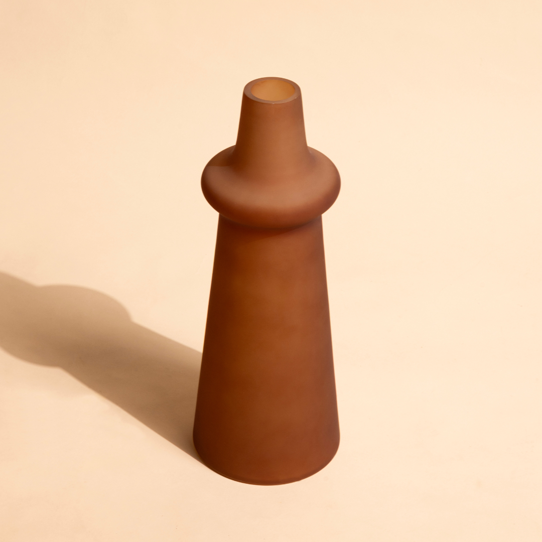 Frosted Glass Vase For Long Stems - 3 Colors