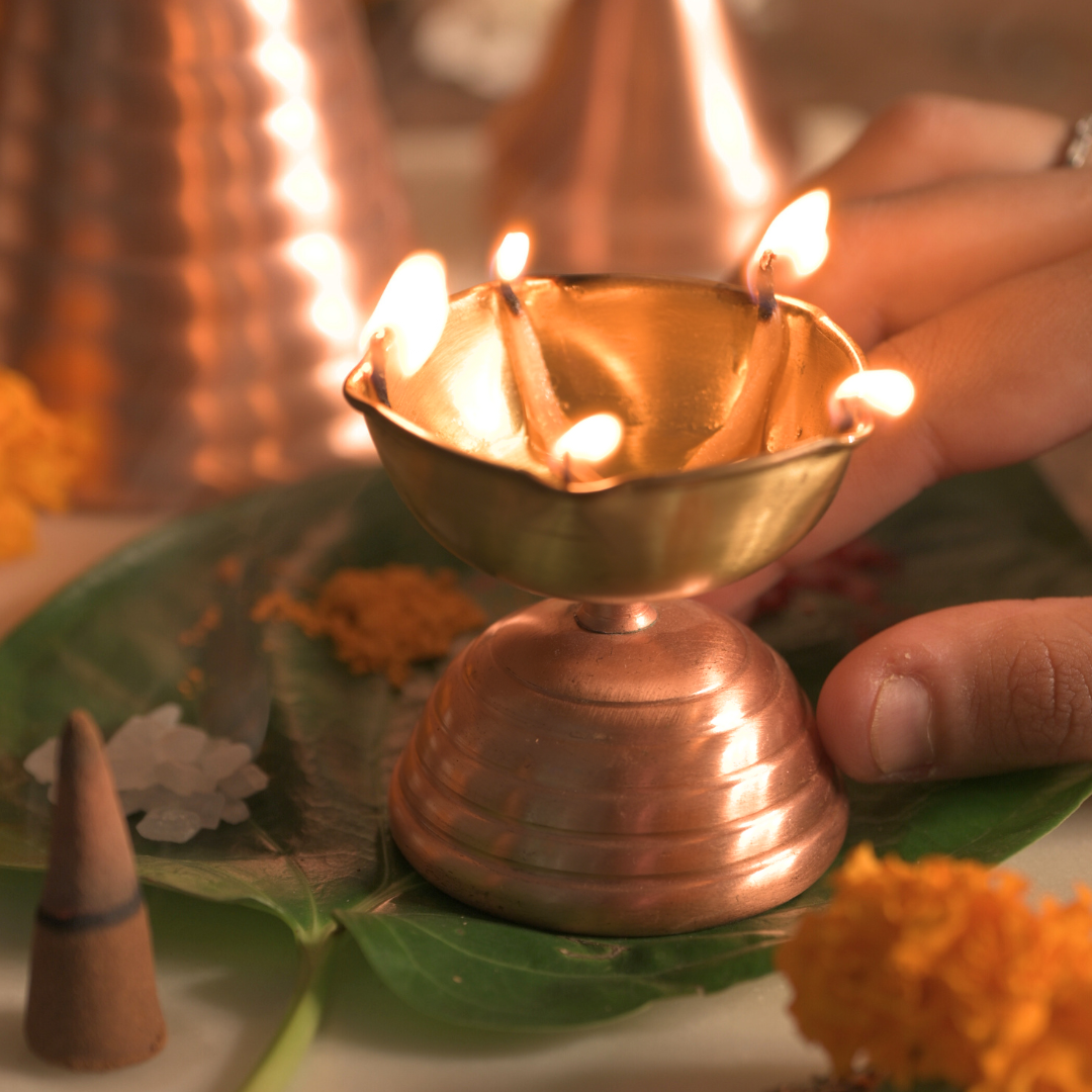 Brass & Copper Candle Holder - Sculptural Modern Design