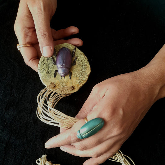 Papier-mache Pendant-jewelry-Beetle
