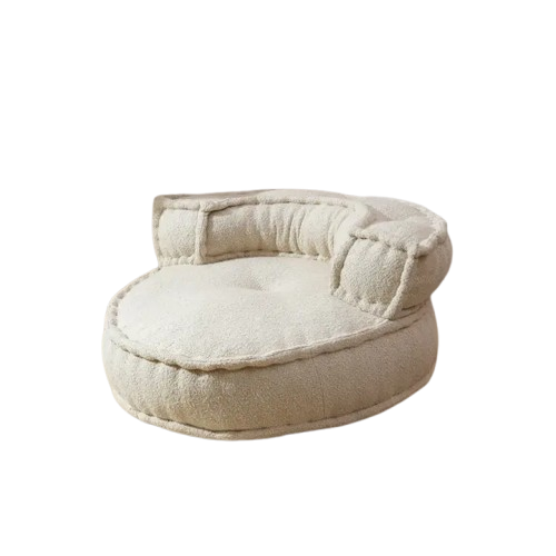 White Floor Sofa Chair with Backrest - 80 cm
