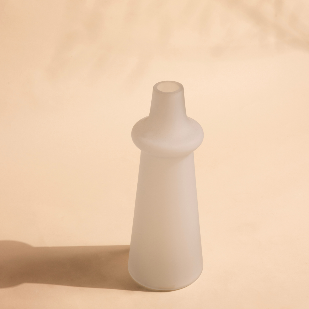 Frosted Glass Vase For Long Stems - 3 Colors