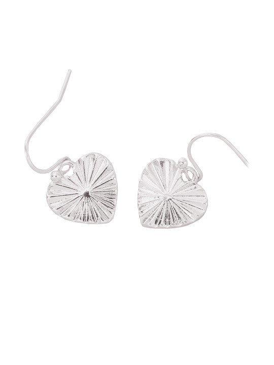 Fashion Dangle Earrings – Silver-Tone Plated – Heart Silhouette – 1 Pair