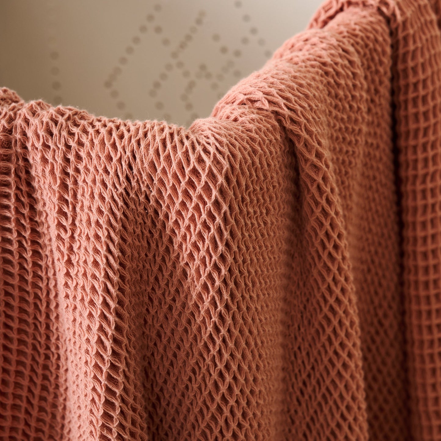 Throw Blanket | Cotton Waffle Thick Tassels | Sea Sponge