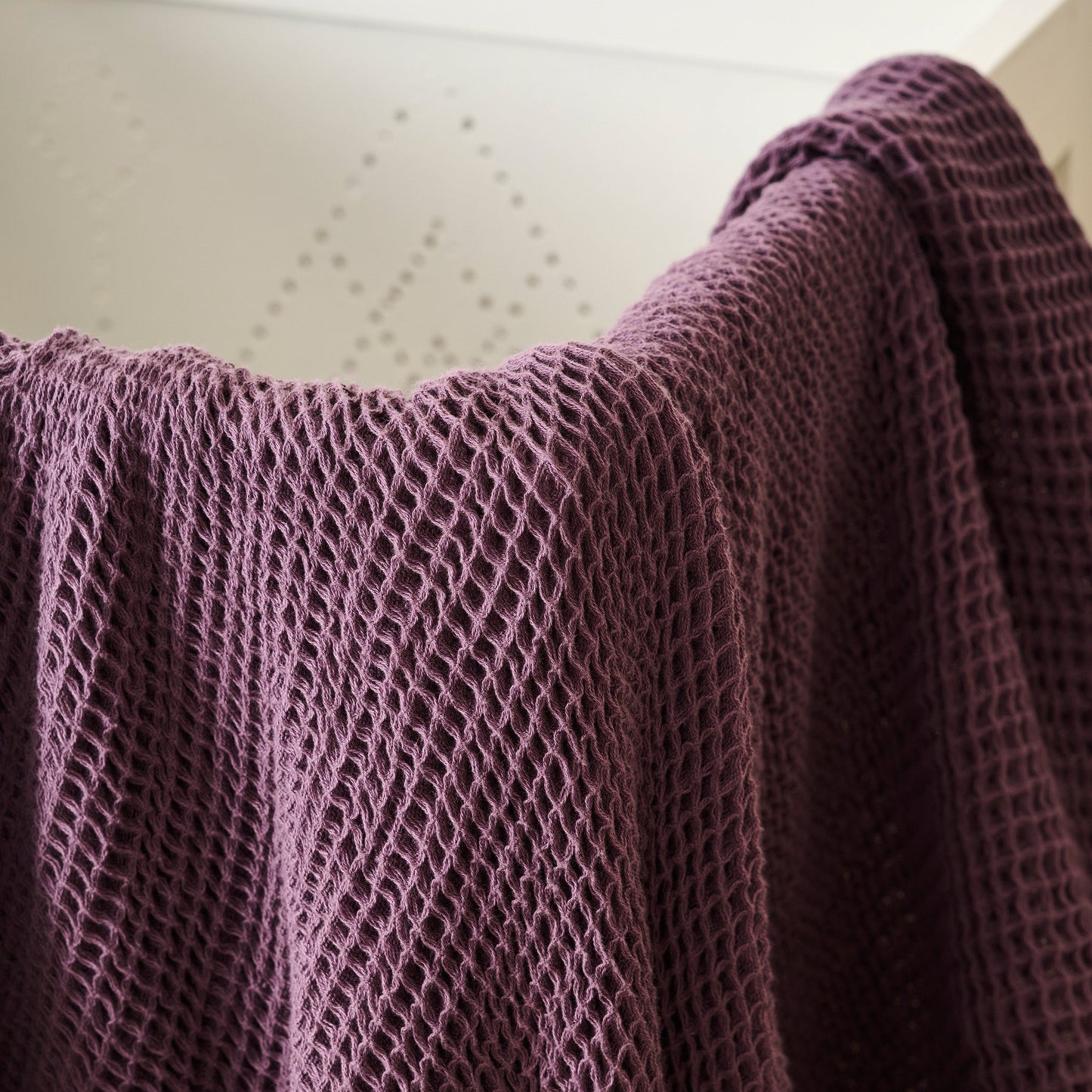 Throw Blanket | Cotton Waffle Thick Tassels | Sea Sponge