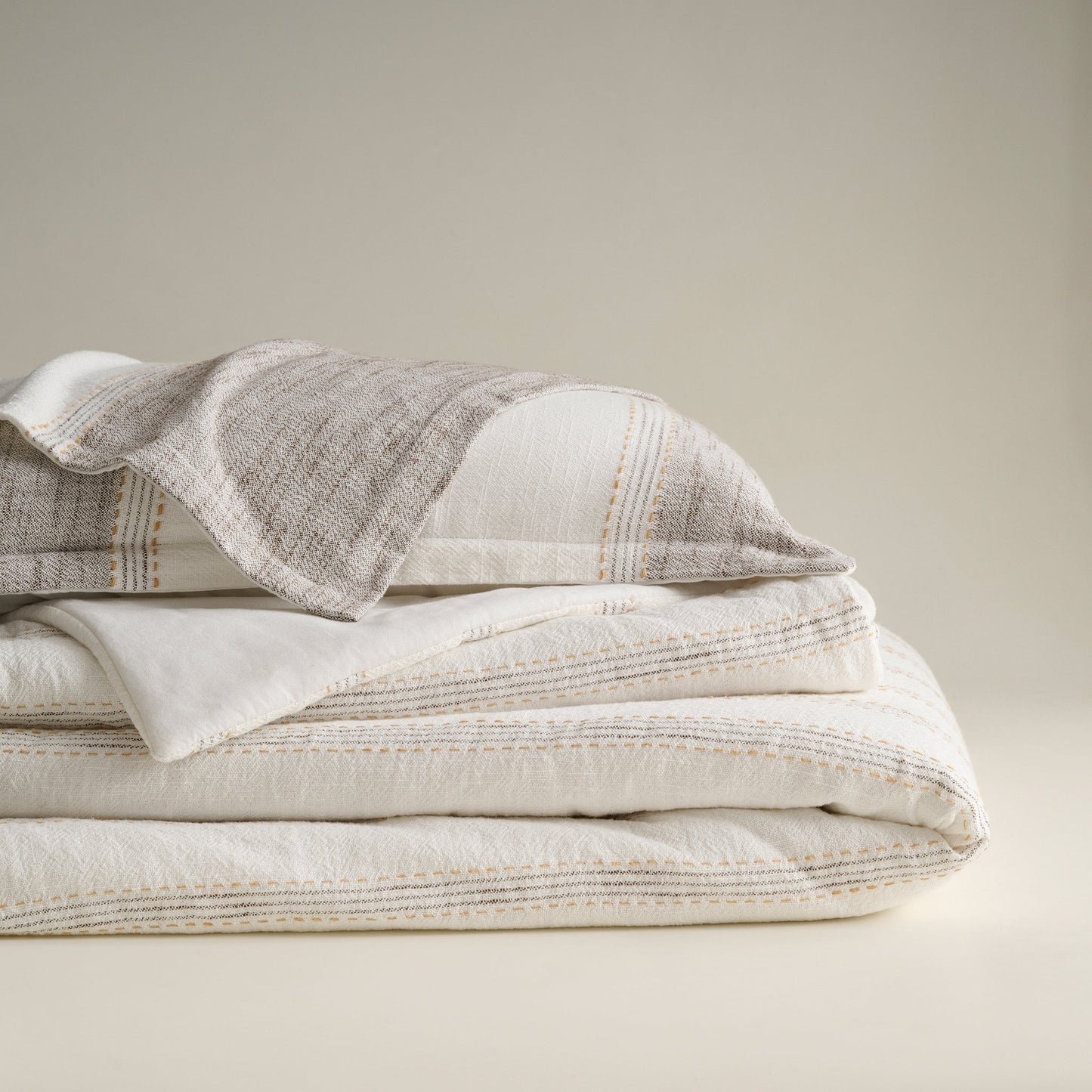 Comforter | Cotton Bamboo Slub Yarn-dyed | Double & Single Size  | With 2 Pillow Shams