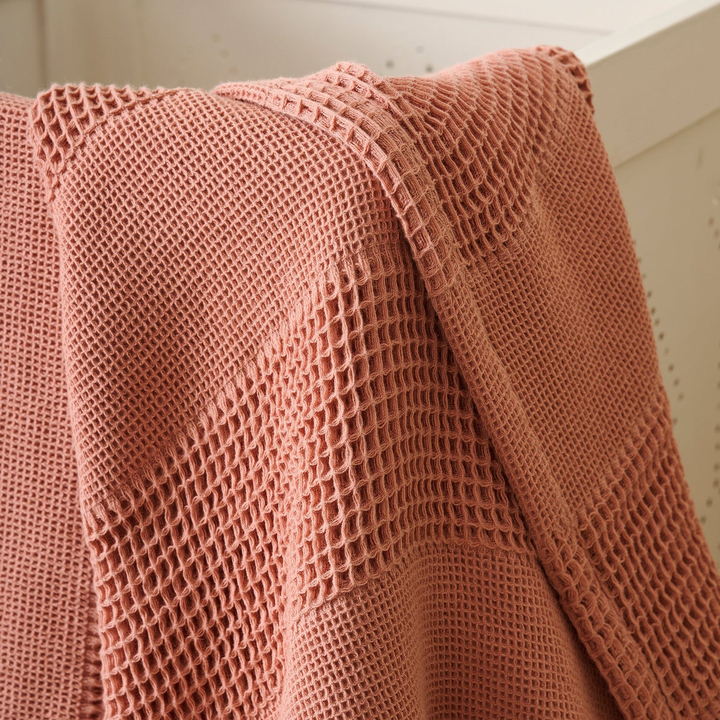 Throw Blanket | Cotton Waffle Thick Tassels