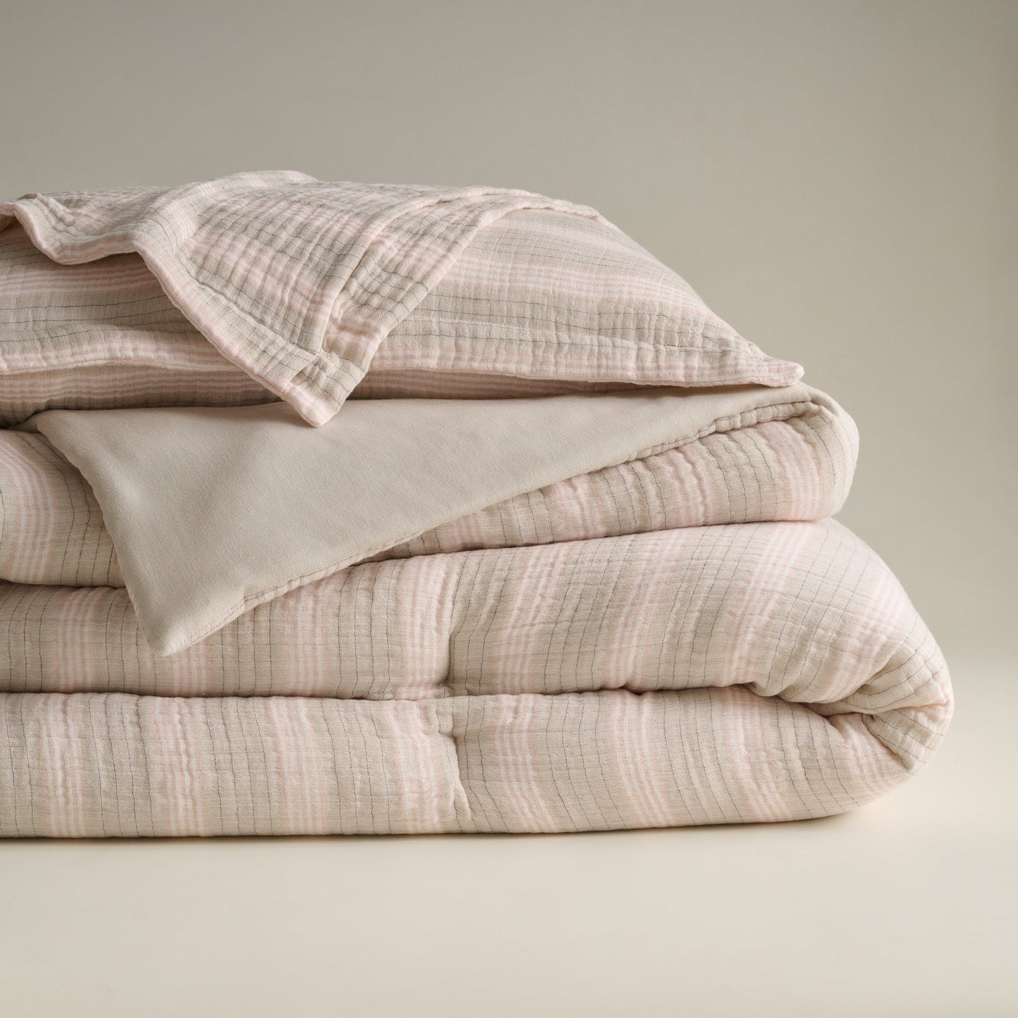 Comforter | Yarn-dyed Gauze Chambray Backing | Double & Single  | With 2 Pillow Shams