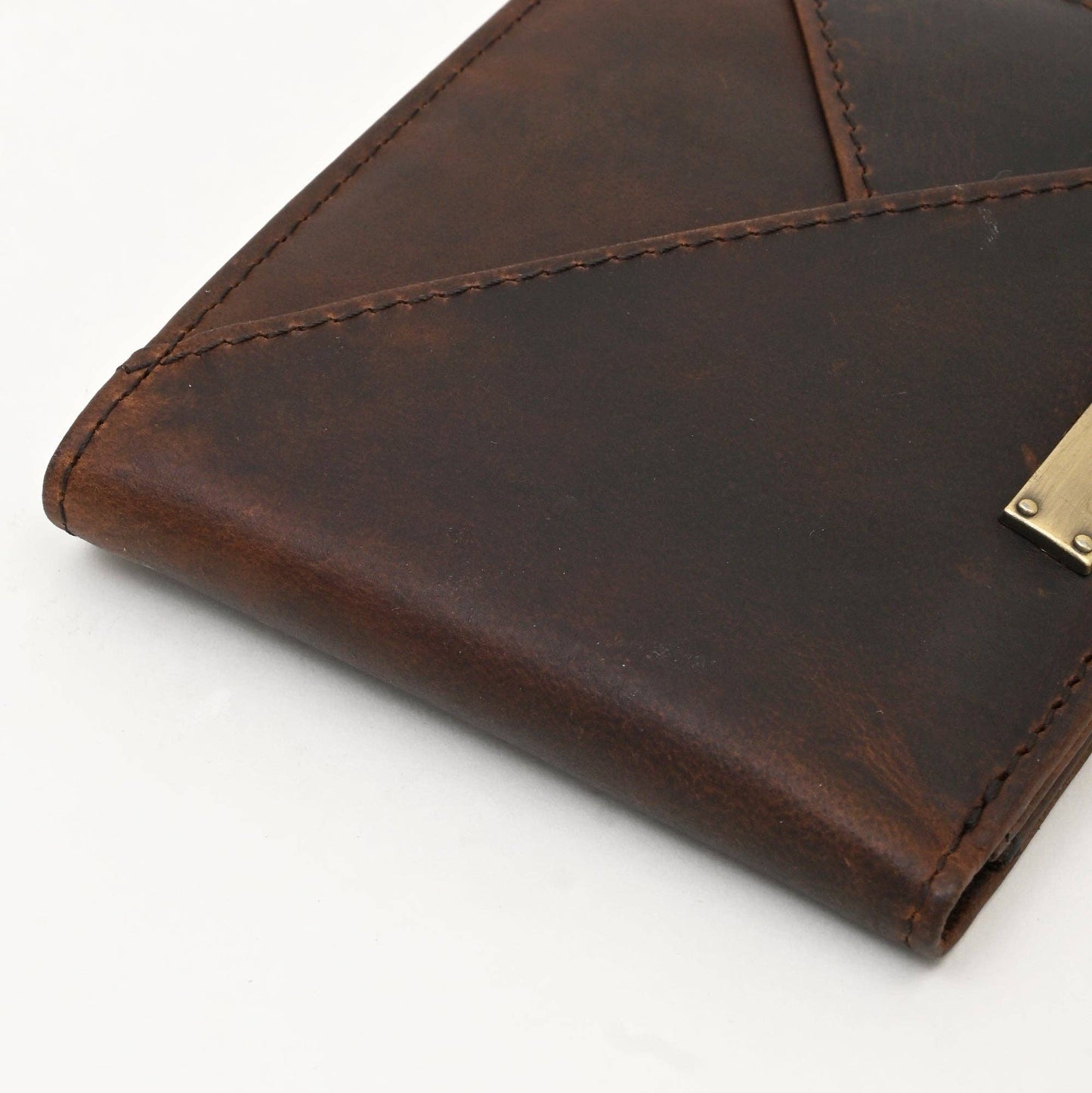 Full-Grain Waxy Brown Wallet Men’s with Coin Pocket