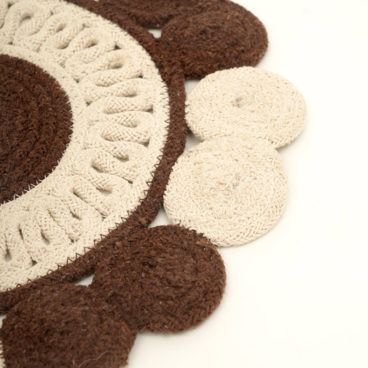 Brown Cotton Braided Placemat – Handcrafted Dining Mat