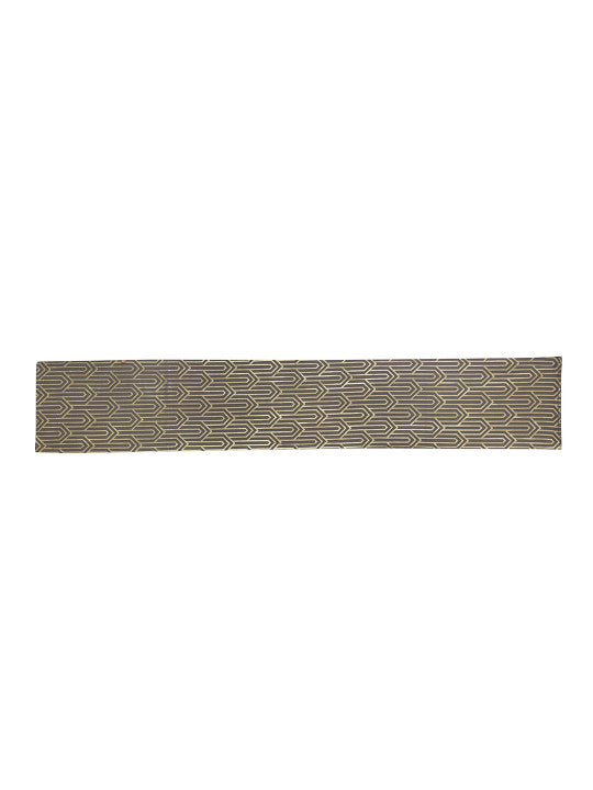 Geometric Metallic Dining Runner – Premium Cotton – Grey & Gold Hues – Single Unit