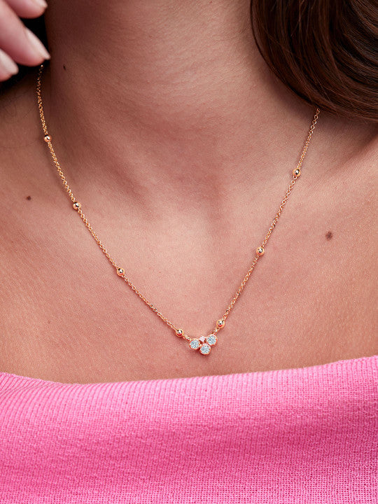 Clover Shaped Decorative Necklace –  Gilded Brass, Handcrafted Design