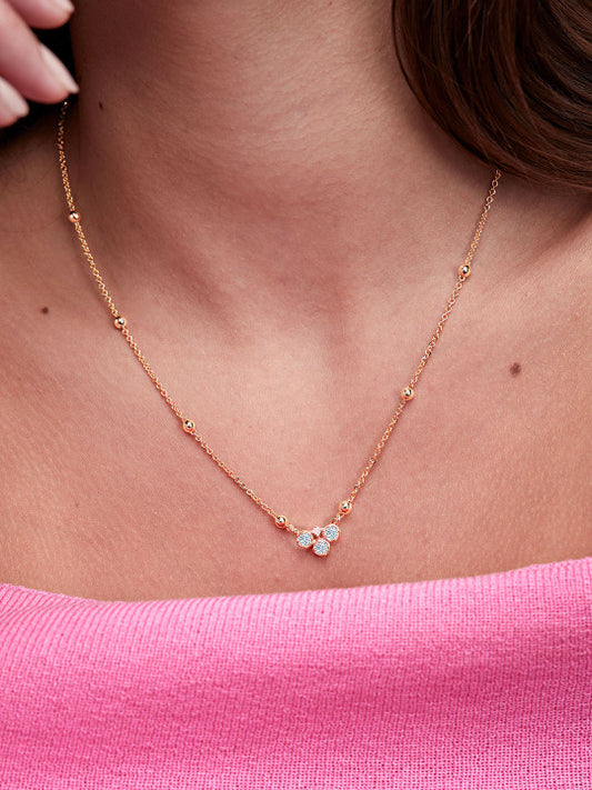 Clover Shaped Decorative Necklace –  Gilded Brass, Handcrafted Design
