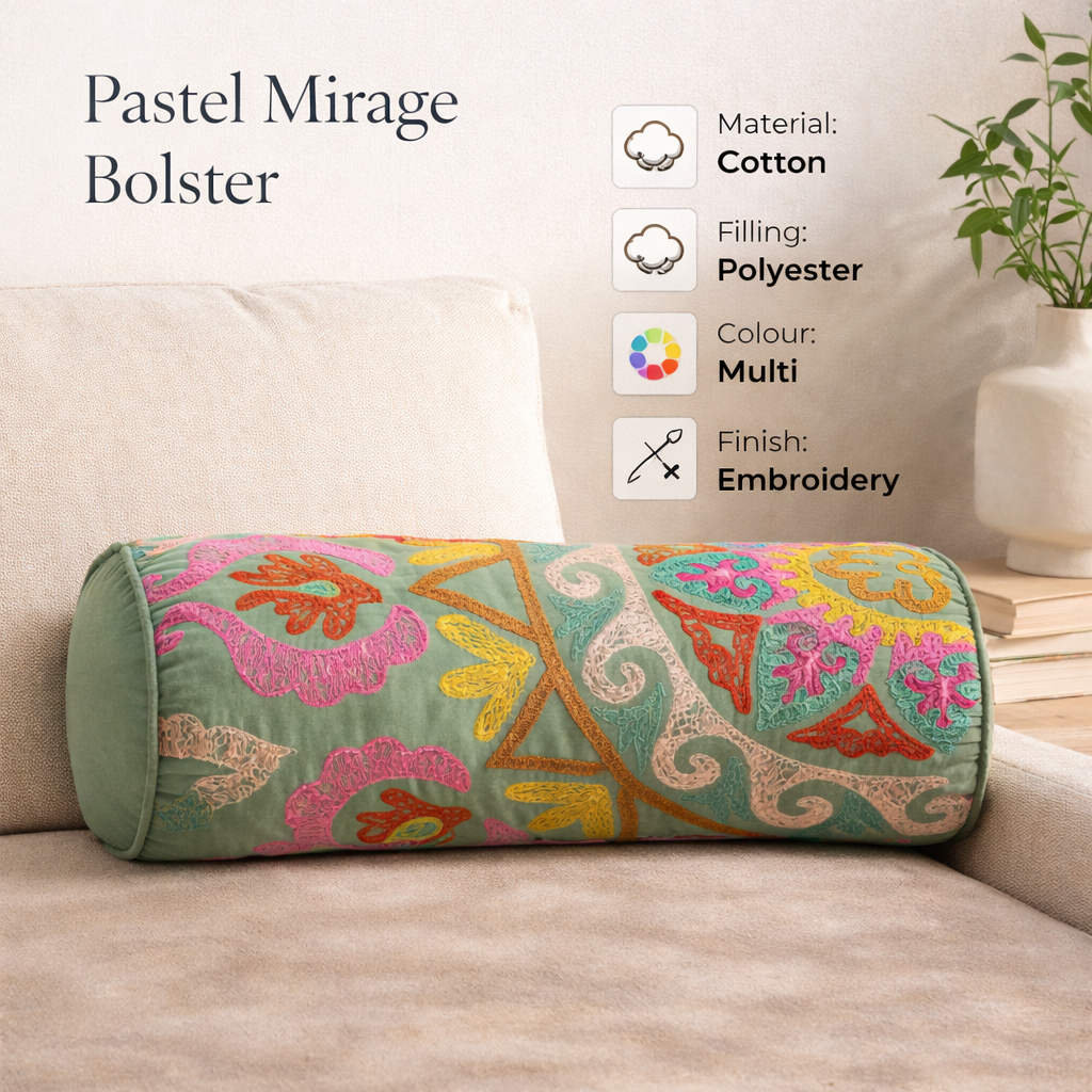 Suzani Embroidered Bolster