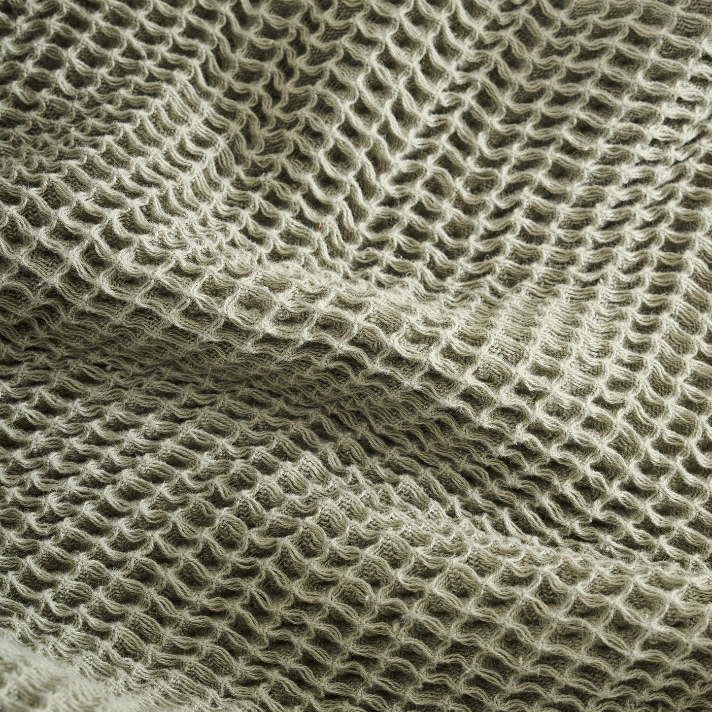 Throw Blanket | Cotton Waffle Thick Tassels | Sea Sponge