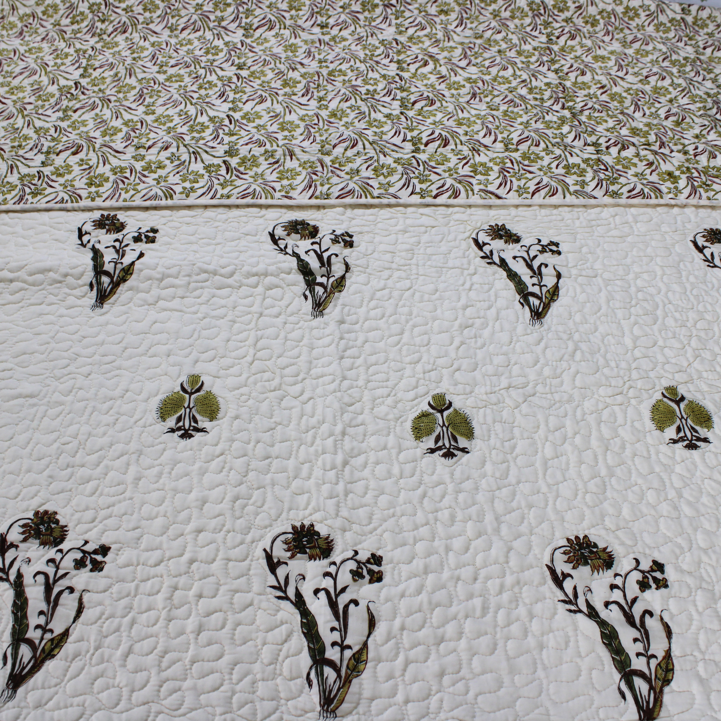 Bedsheet | Handblock Cotton Quilted | Set of 3