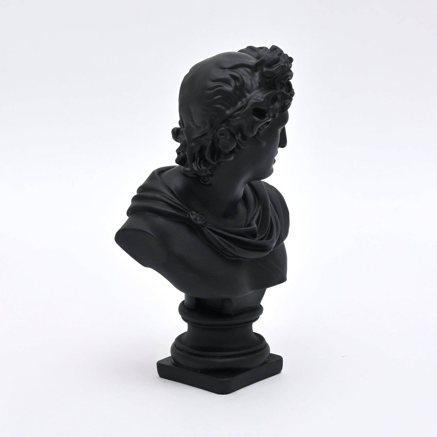 Black Classical Greco-Roman Bust Sculpture in Matte Resin