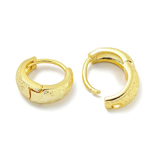 18K Gold Plated, Textured Stardust Finish Hoops – Fashion Earrings – 1 Pair