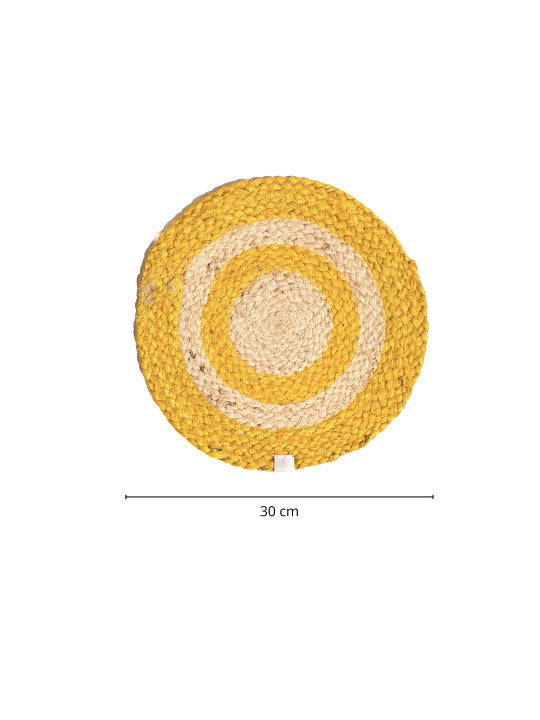 Ronde Gevlochten Eettafel Placemats – Tafelaccessoires – Jute Vezel – 4-Delige Set