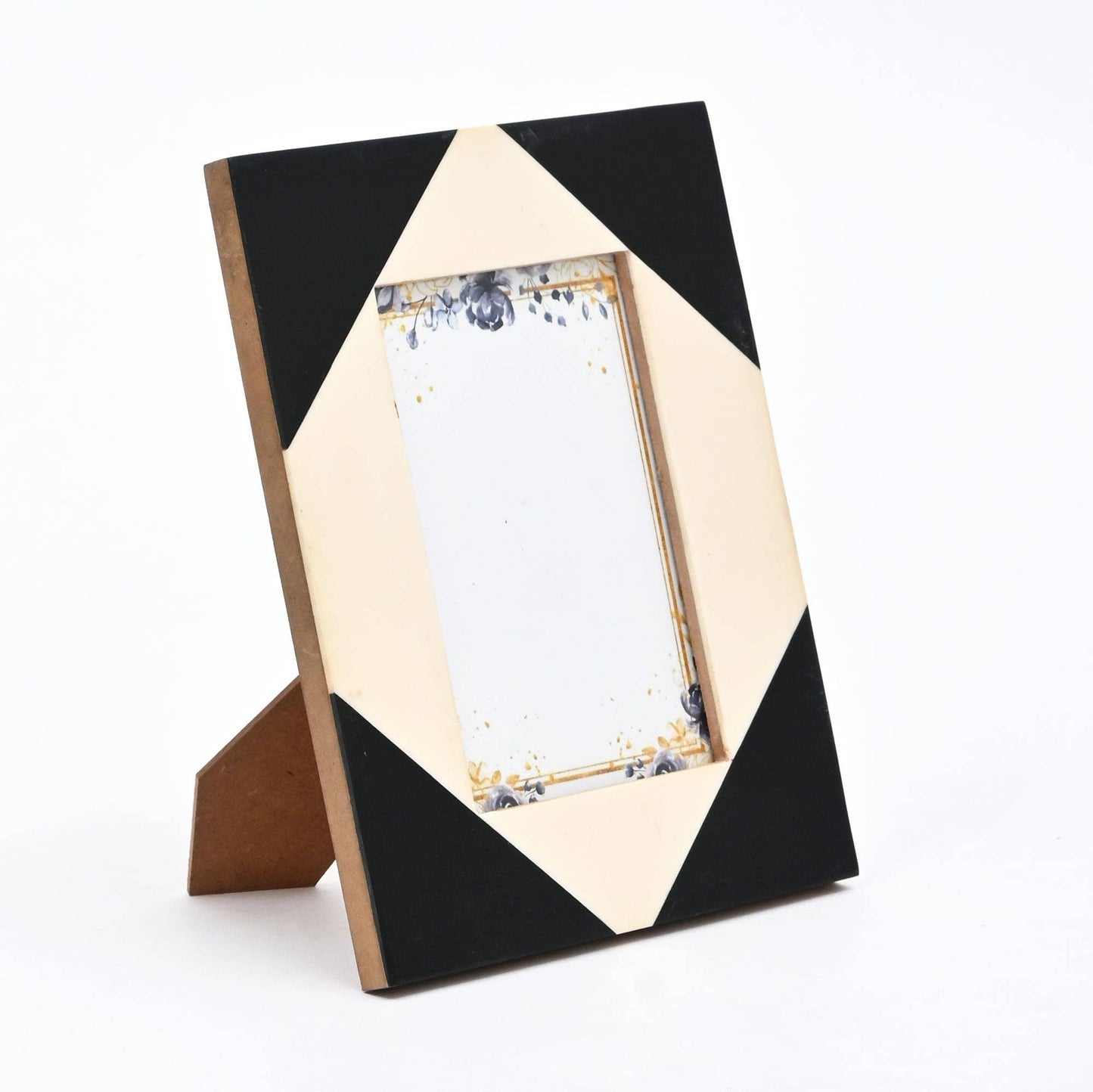 Geometric Resin Photo Frame - Modern Black & White Décor