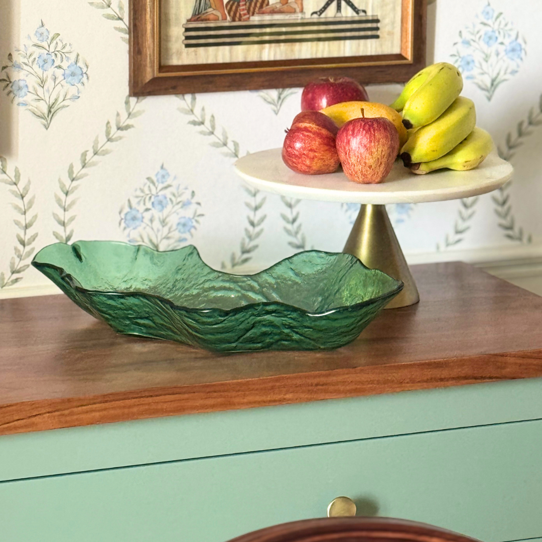 Slumped Glass Serving Bowl - Organic Silhouette