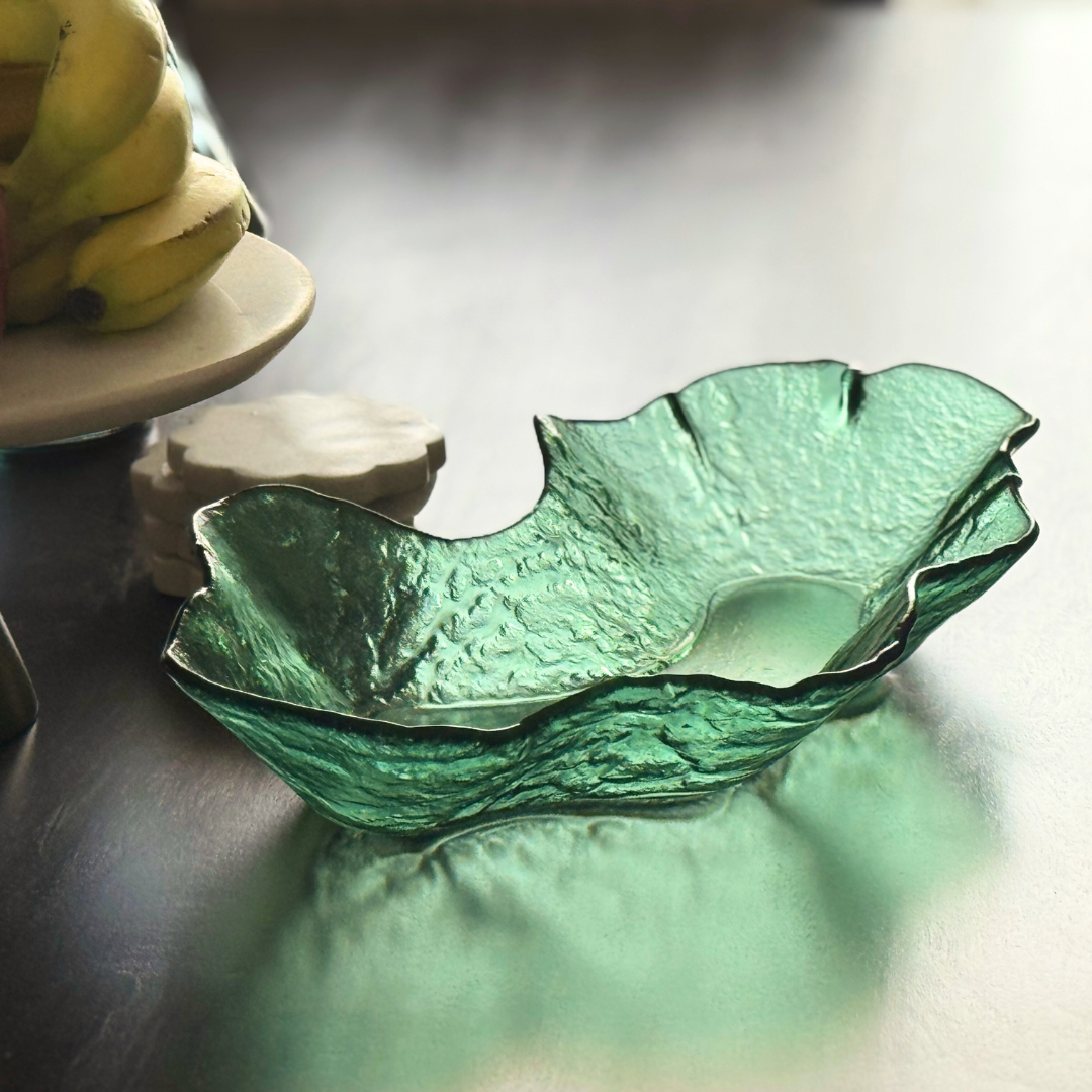 Slumped Glass Serving Bowl - Organic Silhouette