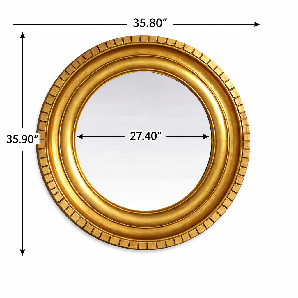 Luxury Gold Wall Mirror – Handcrafted Gold Foil Frame for Stylish Home