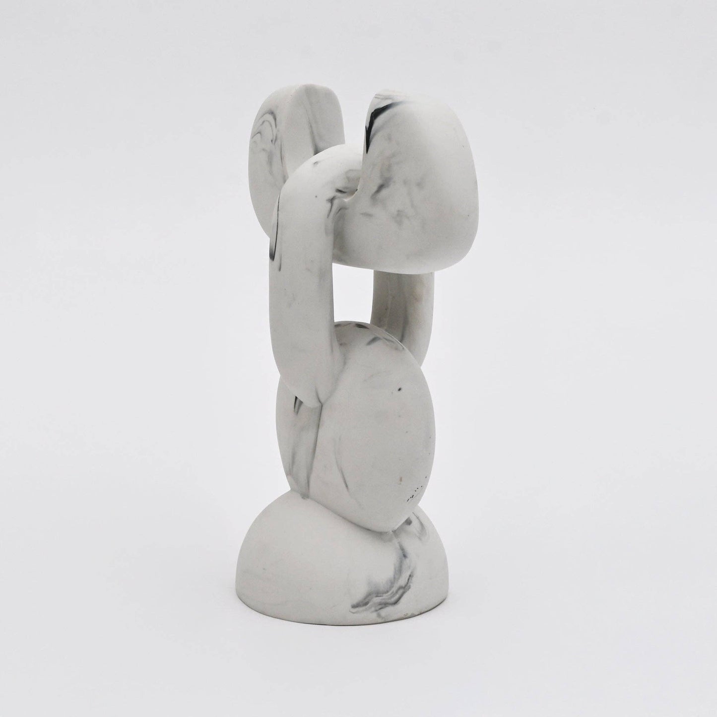 Abstract Knot Sculpture in White Matte Polyresin