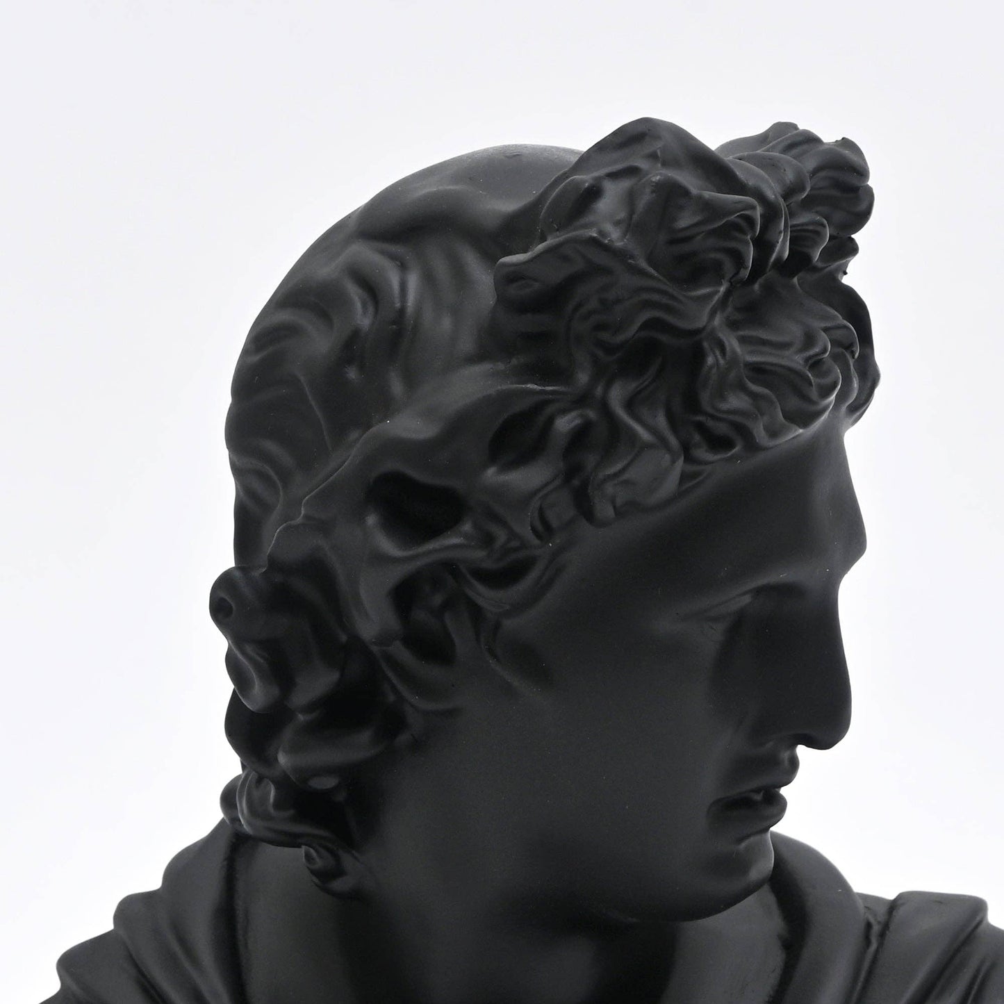 Black Classical Greco-Roman Bust Sculpture in Matte Resin
