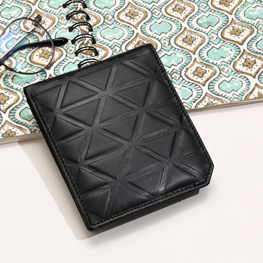 Slim Black Napa Leather Men's Wallet – Croc Pattern