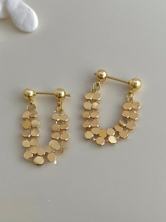 Abstract Form Fashion Earrings – Gold-Tone Finish – Post Back Closure