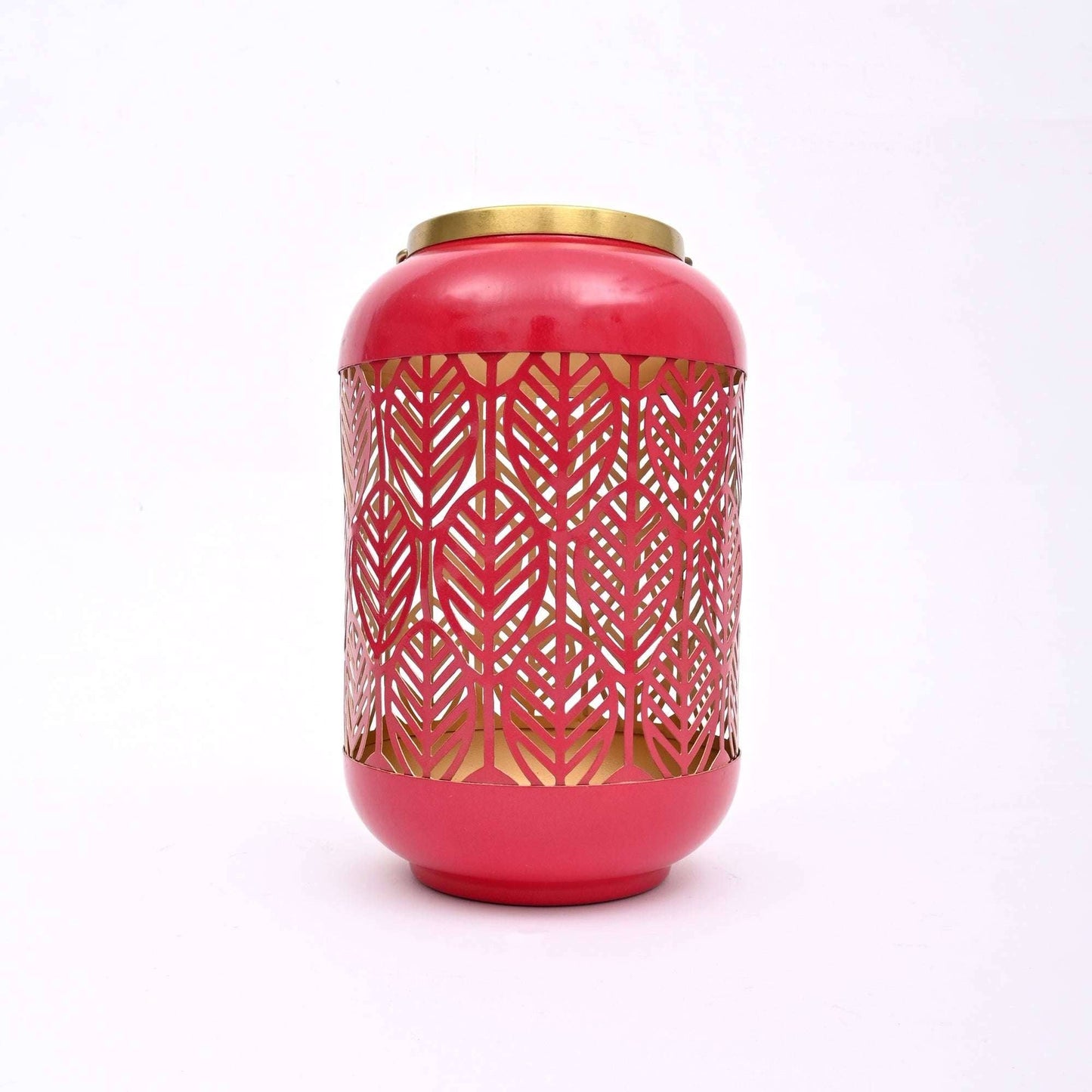 Round Metal Lantern with Scroll Cut-Outs – Decorative Candle Holder