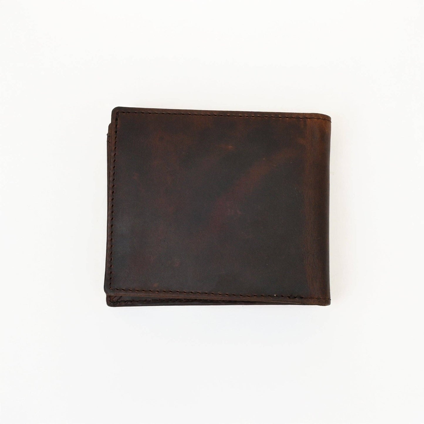 Full-Grain Waxy Brown Wallet Men’s with Coin Pocket