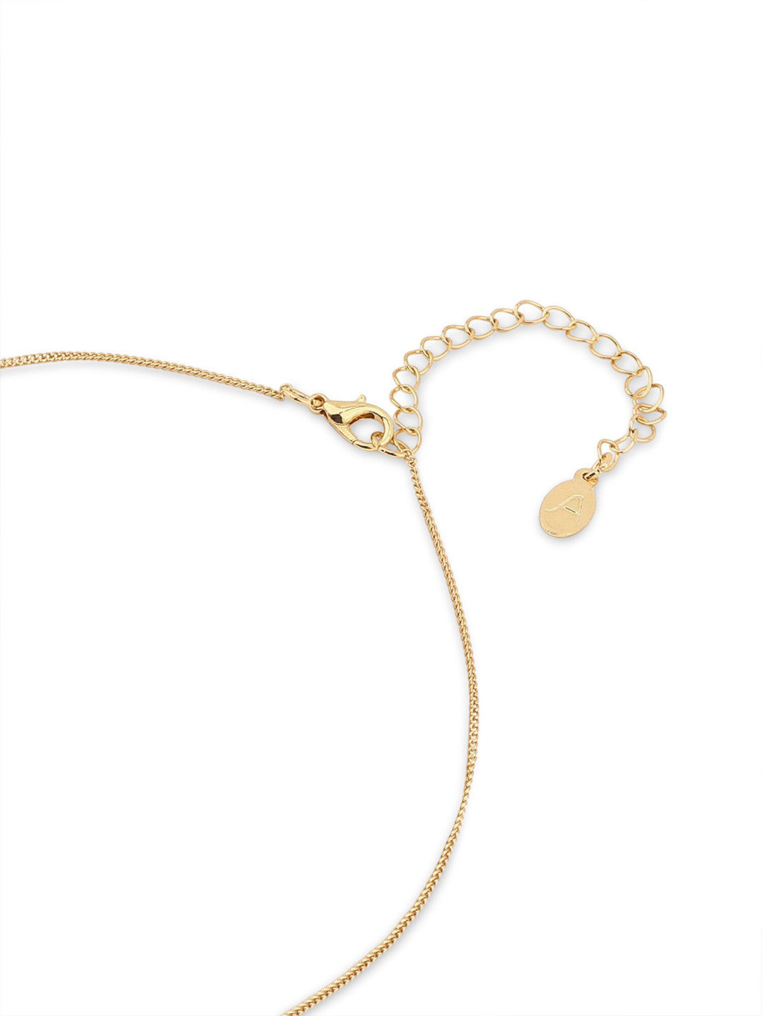 Stone-Studded Necklace – Fashion Jewellery – Gold-Toned Alloy – 46cm Length