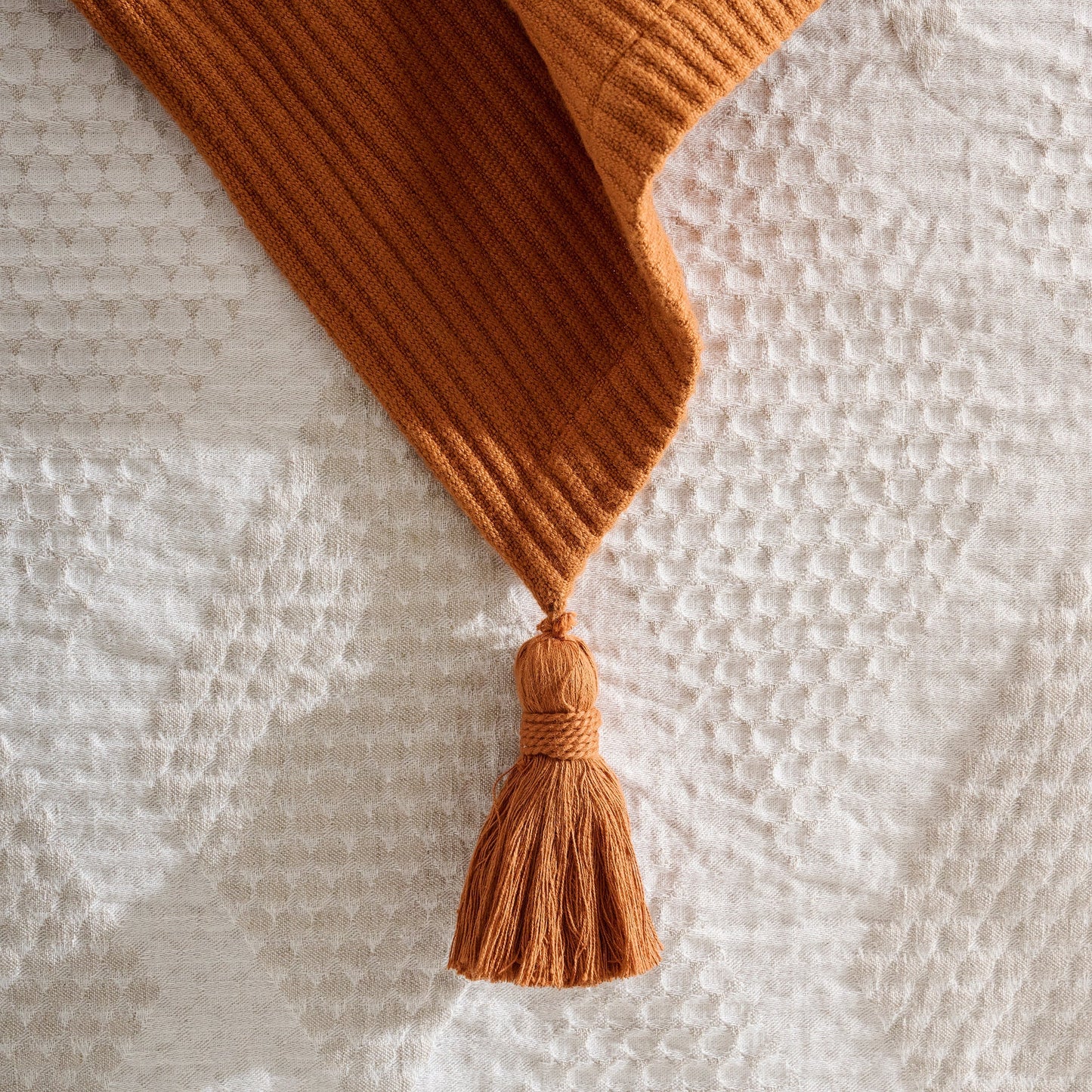 Throw Blanket | Cotton Bamboo Cord Rib | | Corn Row