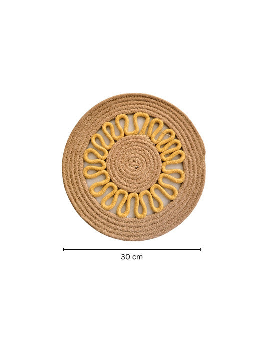 Set of 2 - Circular Table Mats – Dining Essentials – Textured Cotton