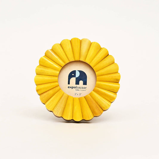 Round Sunflower Decorative Frame- Yellow