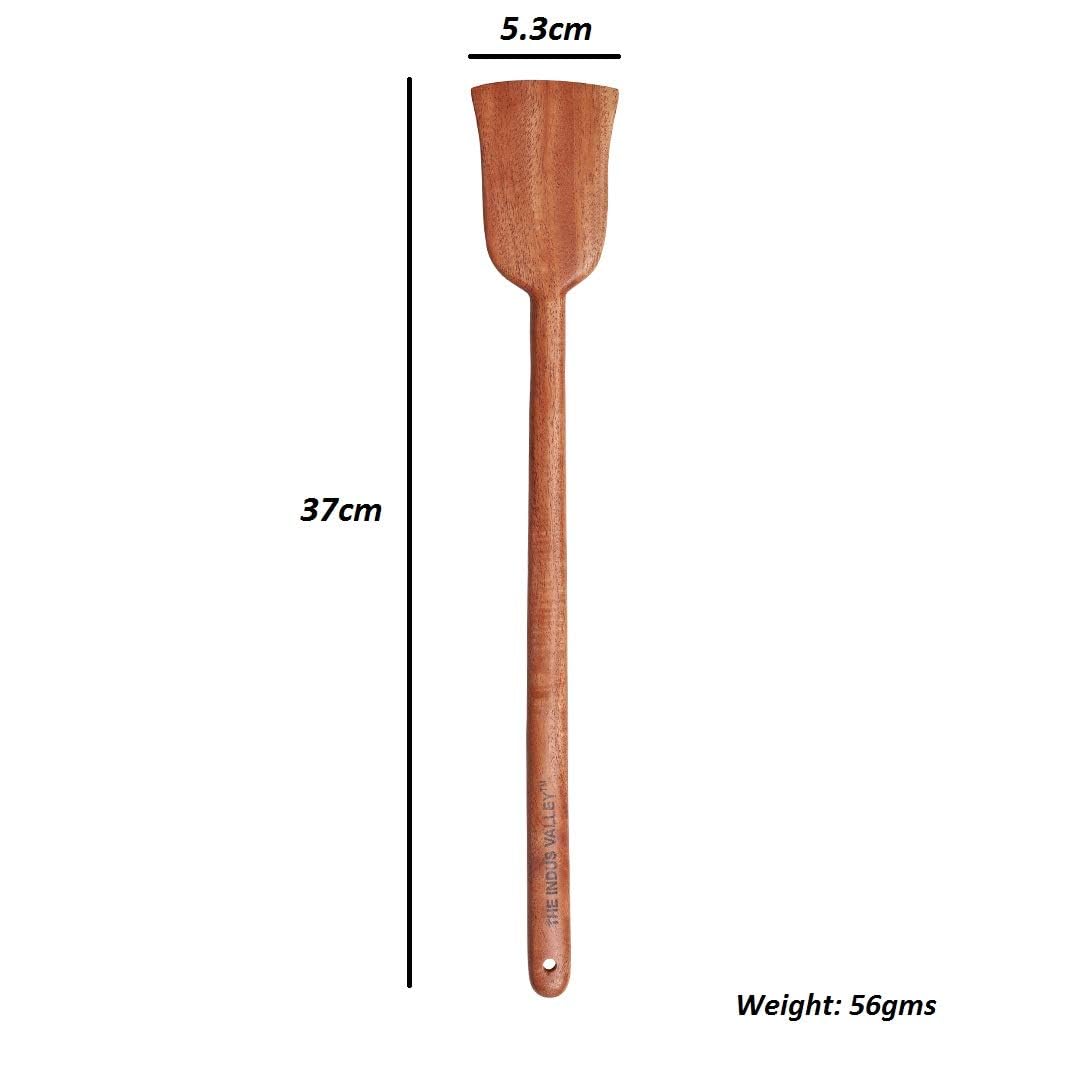 Neem Wood Cooking Utensil Set – Spatulas & Ladles – Natural Non-Stick – 5-Piece, 37CM