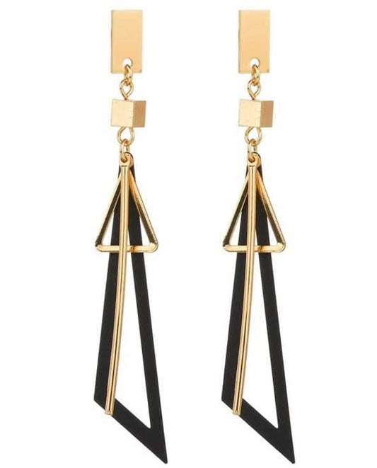 Geometric Hollow Triangle Drop Earrings – Fashion Earrings – Contemporary Style