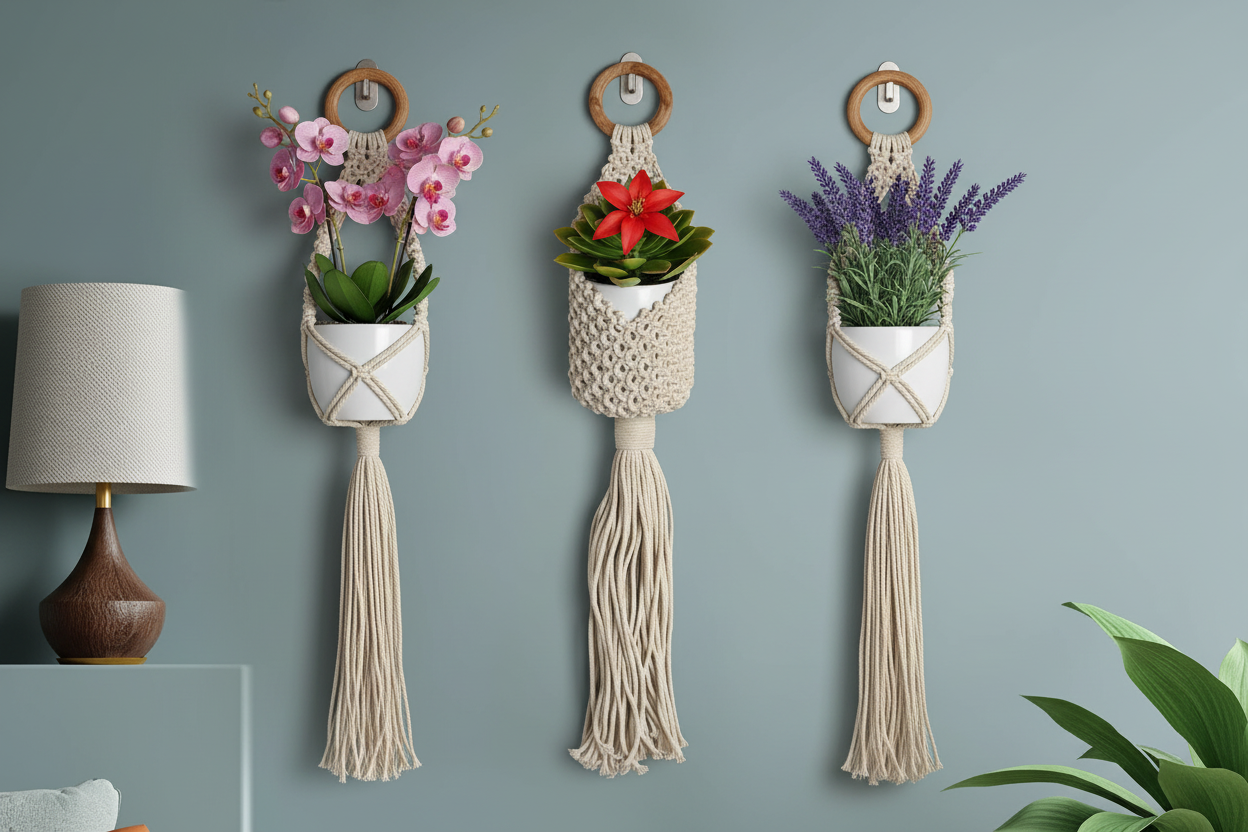 Cotton Decorative Plant Pot Holder - Pack of 3