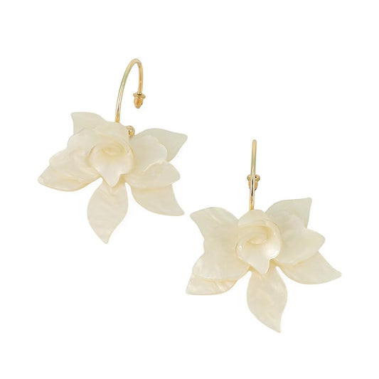 La-Flora Hoop Earrings – Fashion Jewellery – Metallic Acrylic & Alloy – Contemporary Design – One-Size